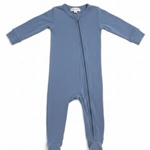 BAMBOO Emily and Oliver Footie Sleeper Zippy Blue 6-9M